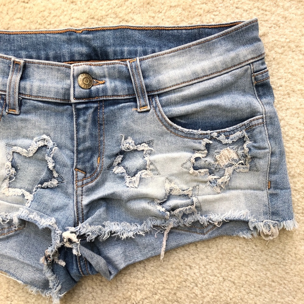 PEOPLE VS WEST Blue Denim Cutoff Shorts